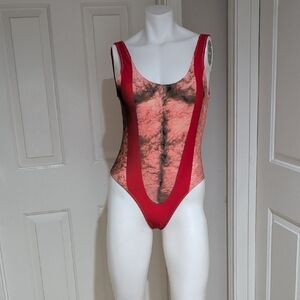 Red Printed One-Piece Women’s Swimsuit